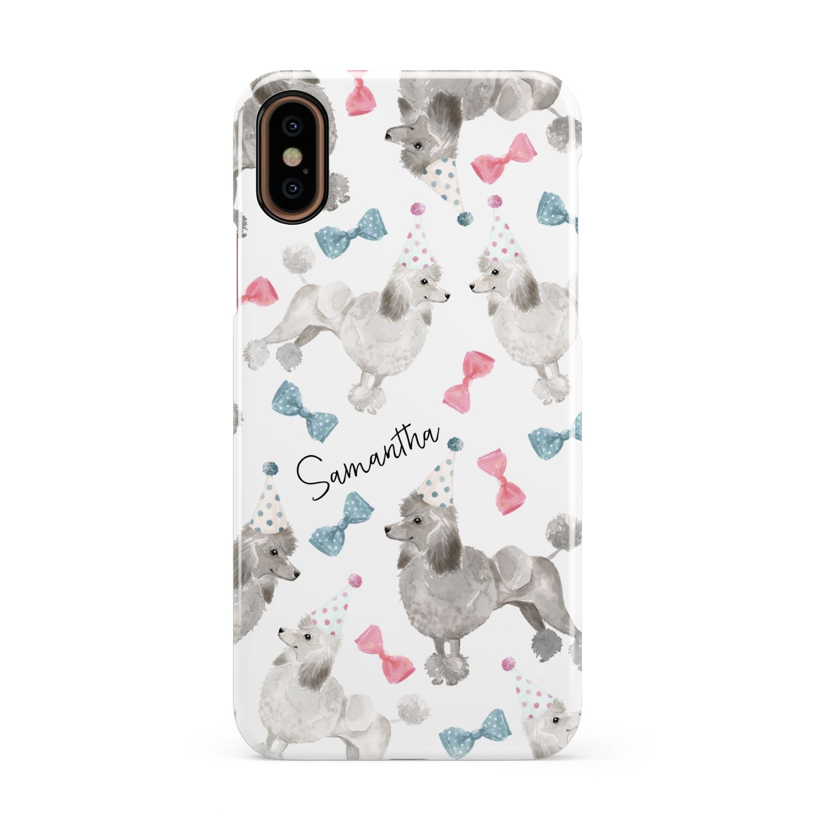 Personalised Poodle Dog Apple iPhone XS 3D Snap Case