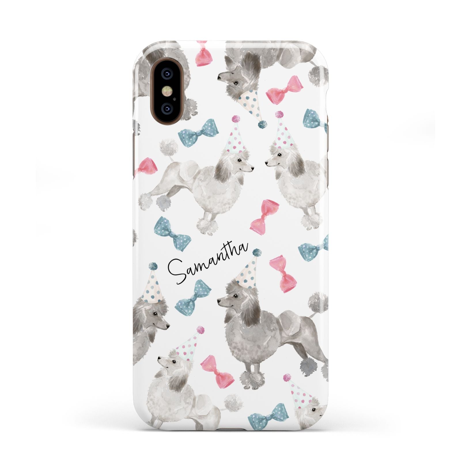 Personalised Poodle Dog Apple iPhone XS 3D Tough