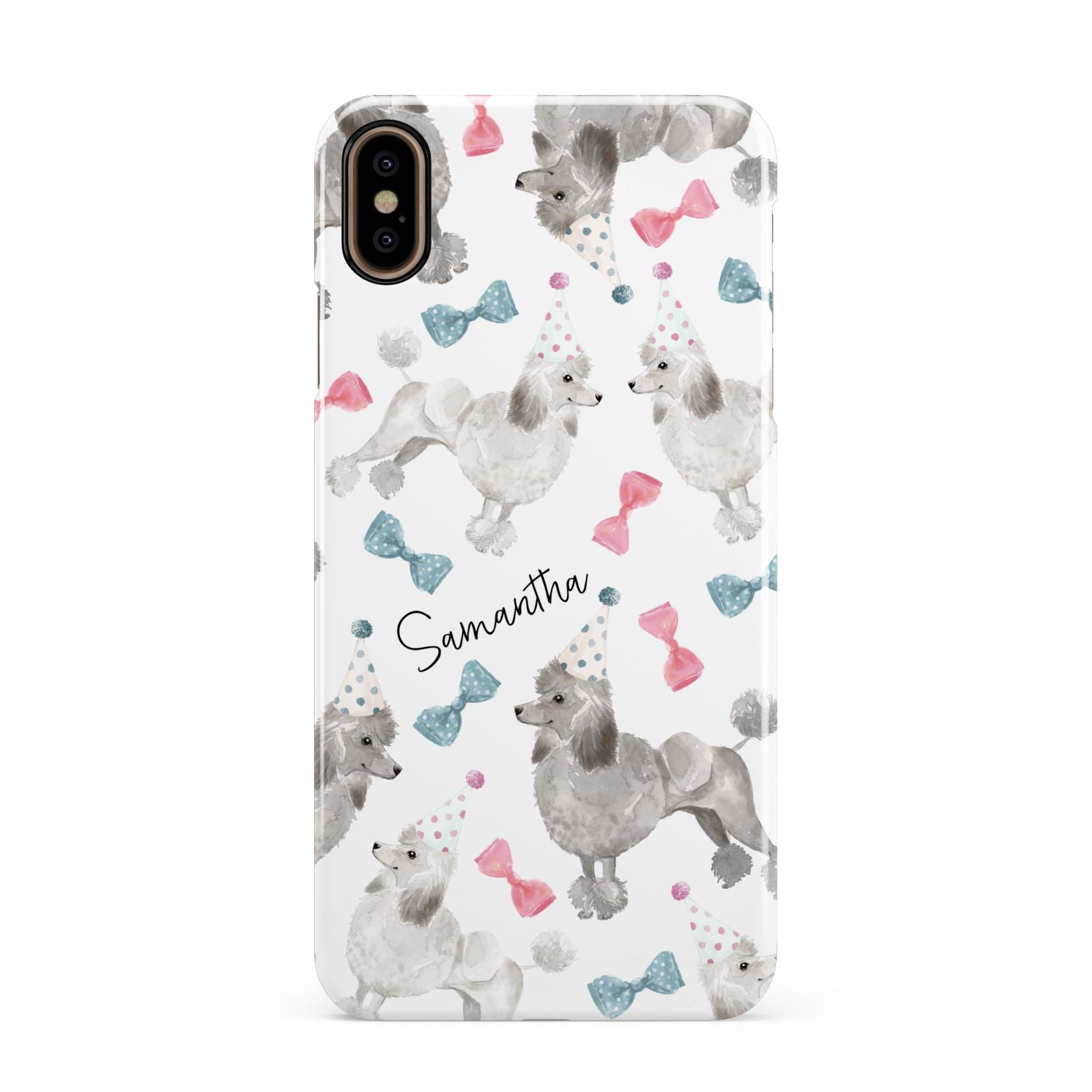 Personalised Poodle Dog Apple iPhone Xs Max 3D Snap Case