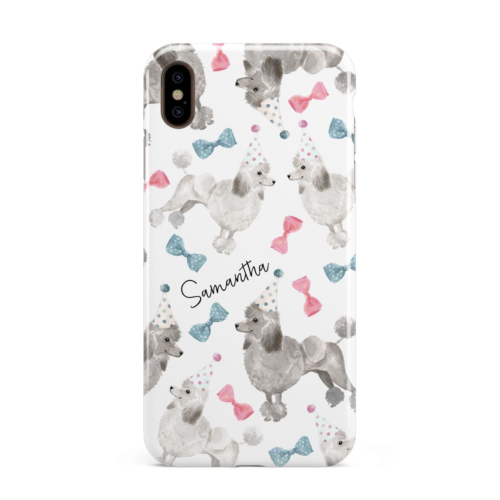 Personalised Poodle Dog Apple iPhone Xs Max 3D Tough Case
