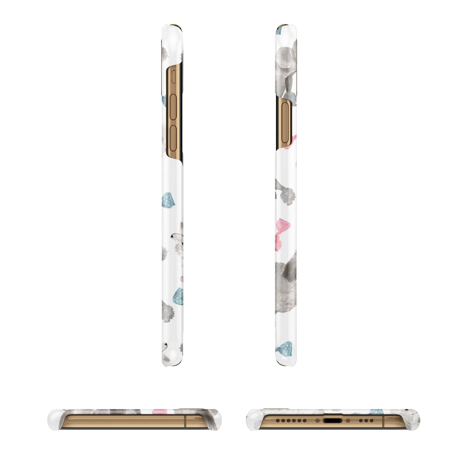 Personalised Poodle Dog iPhone 11 3D Snap Case Angle Images