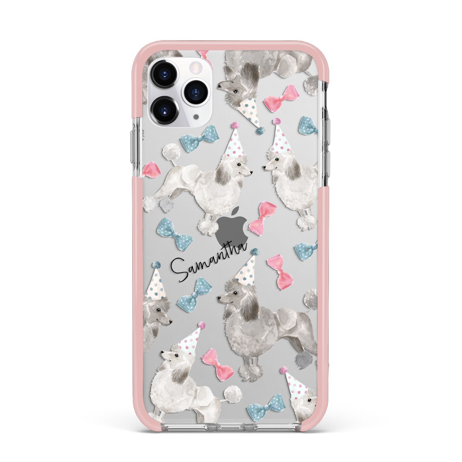 Personalised Poodle Dog iPhone 11 Pro Max Impact Pink Edge Case