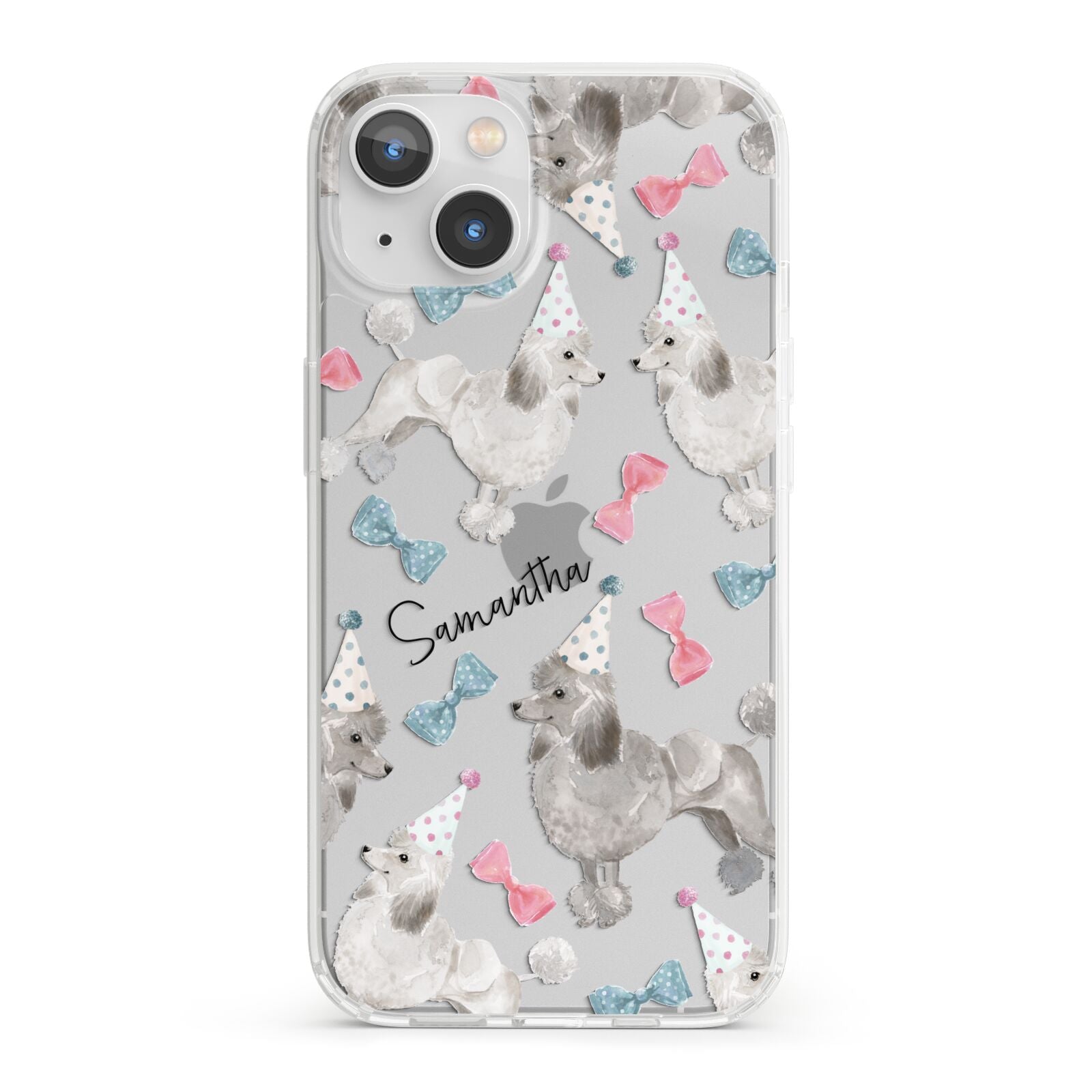 Personalised Poodle Dog iPhone 13 Clear Bumper Case