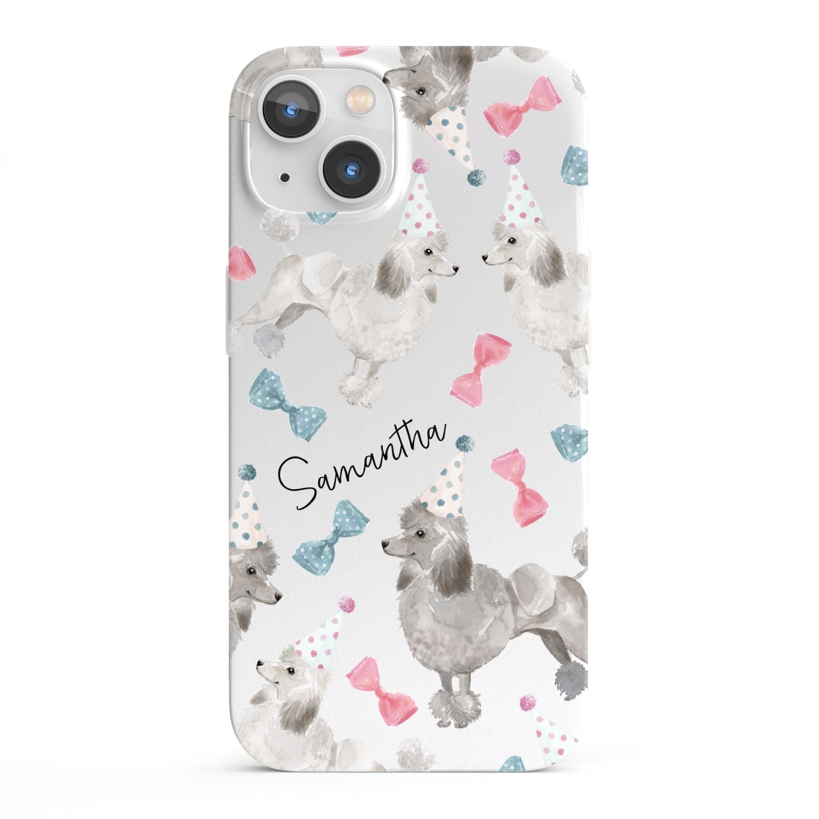 Personalised Poodle Dog iPhone 13 Full Wrap 3D Snap Case