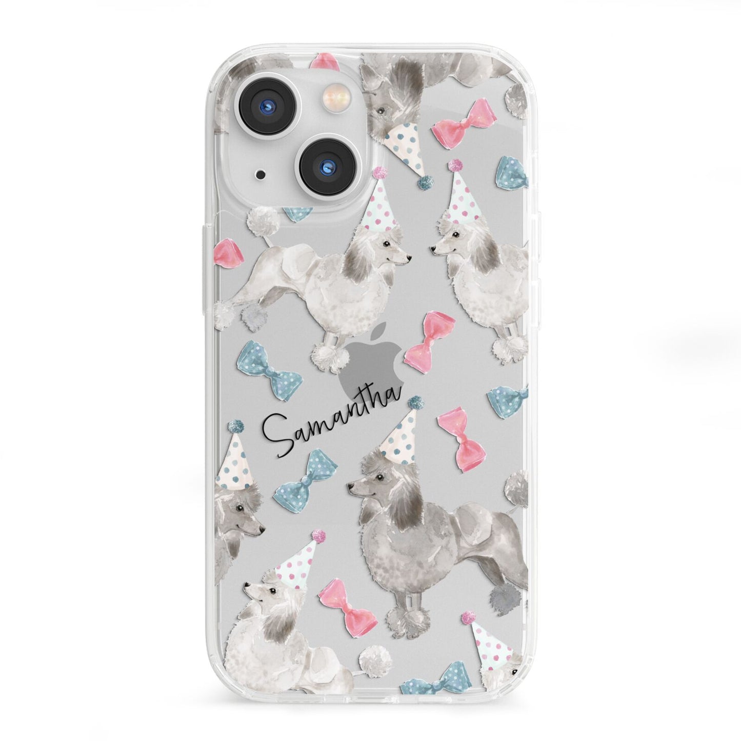 Personalised Poodle Dog iPhone 13 Mini Clear Bumper Case