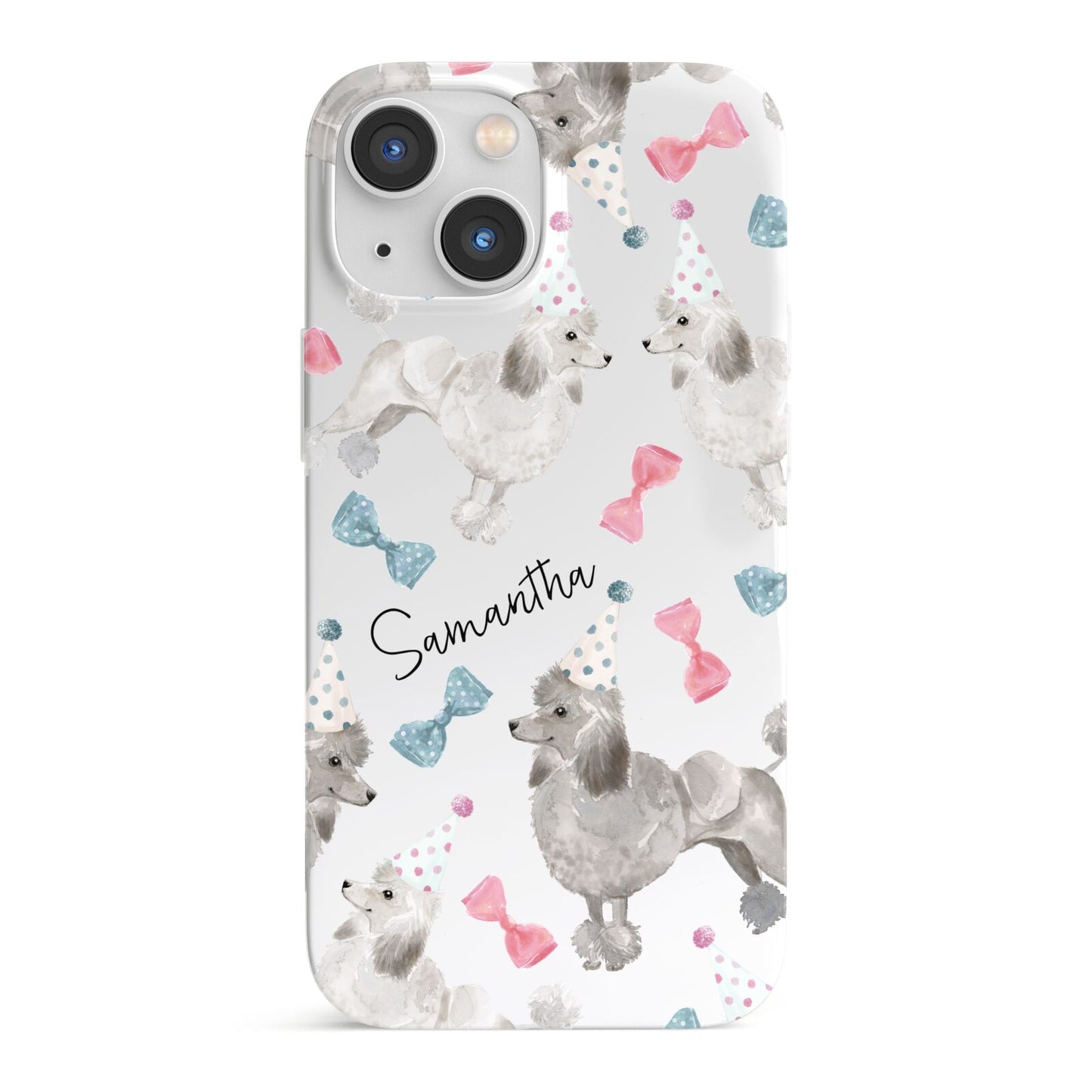 Personalised Poodle Dog iPhone 13 Mini Full Wrap 3D Snap Case