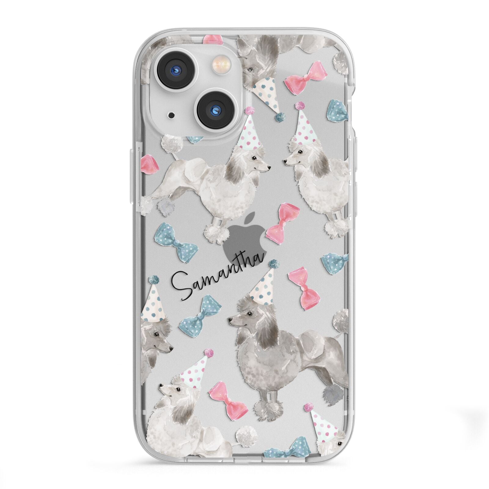 Personalised Poodle Dog iPhone 13 Mini TPU Impact Case with White Edges