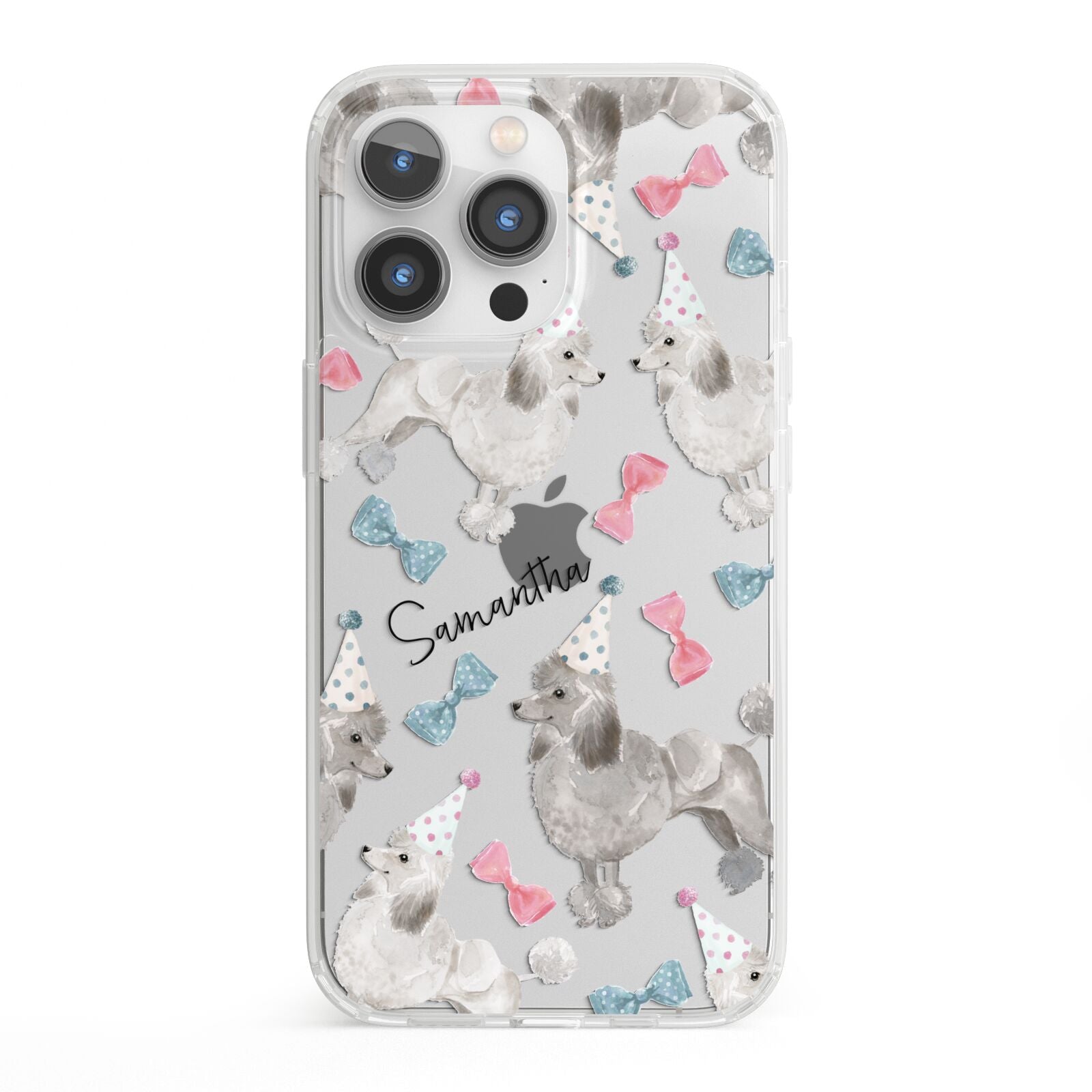 Personalised Poodle Dog iPhone 13 Pro Clear Bumper Case