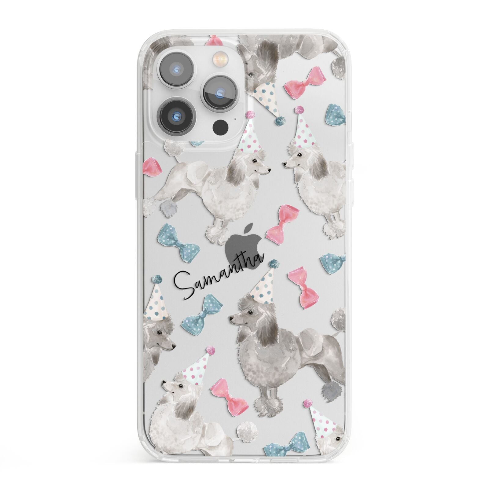 Personalised Poodle Dog iPhone 13 Pro Max Clear Bumper Case