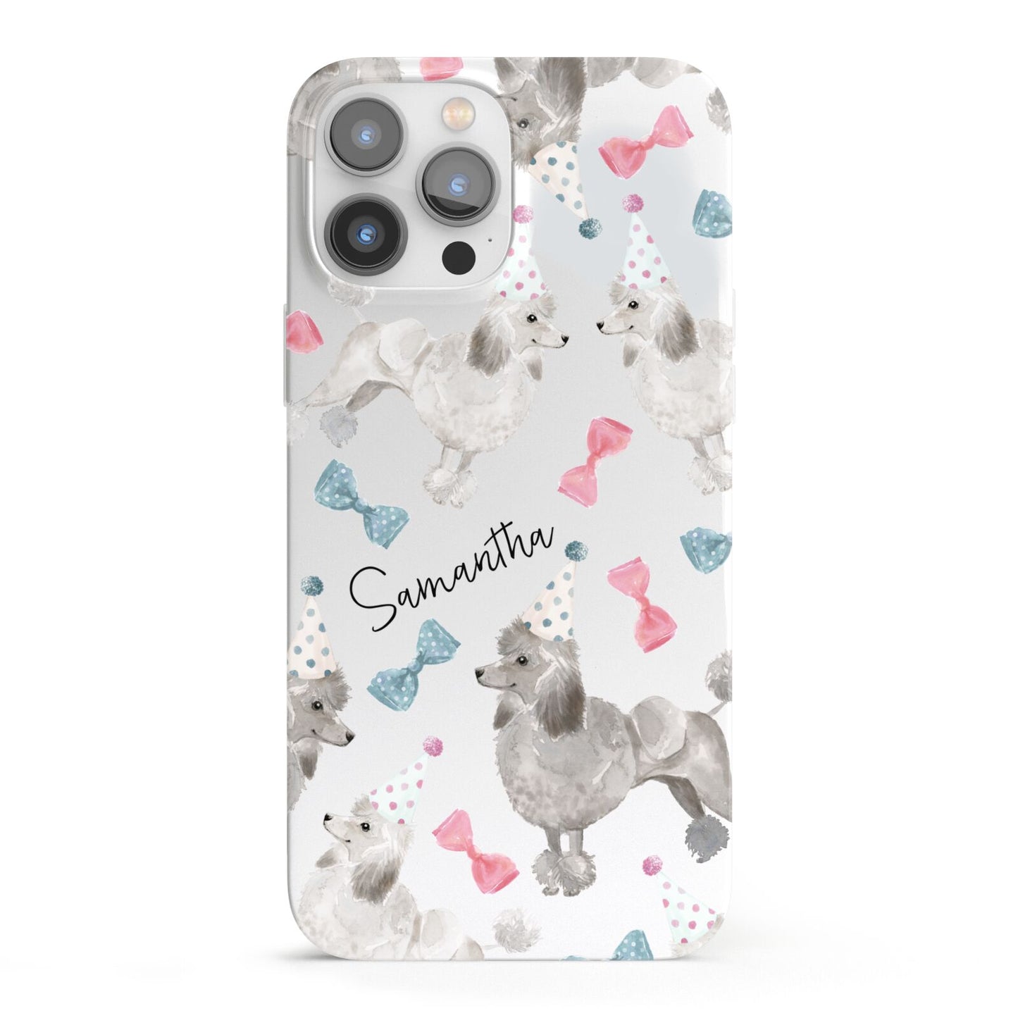 Personalised Poodle Dog iPhone 13 Pro Max Full Wrap 3D Snap Case