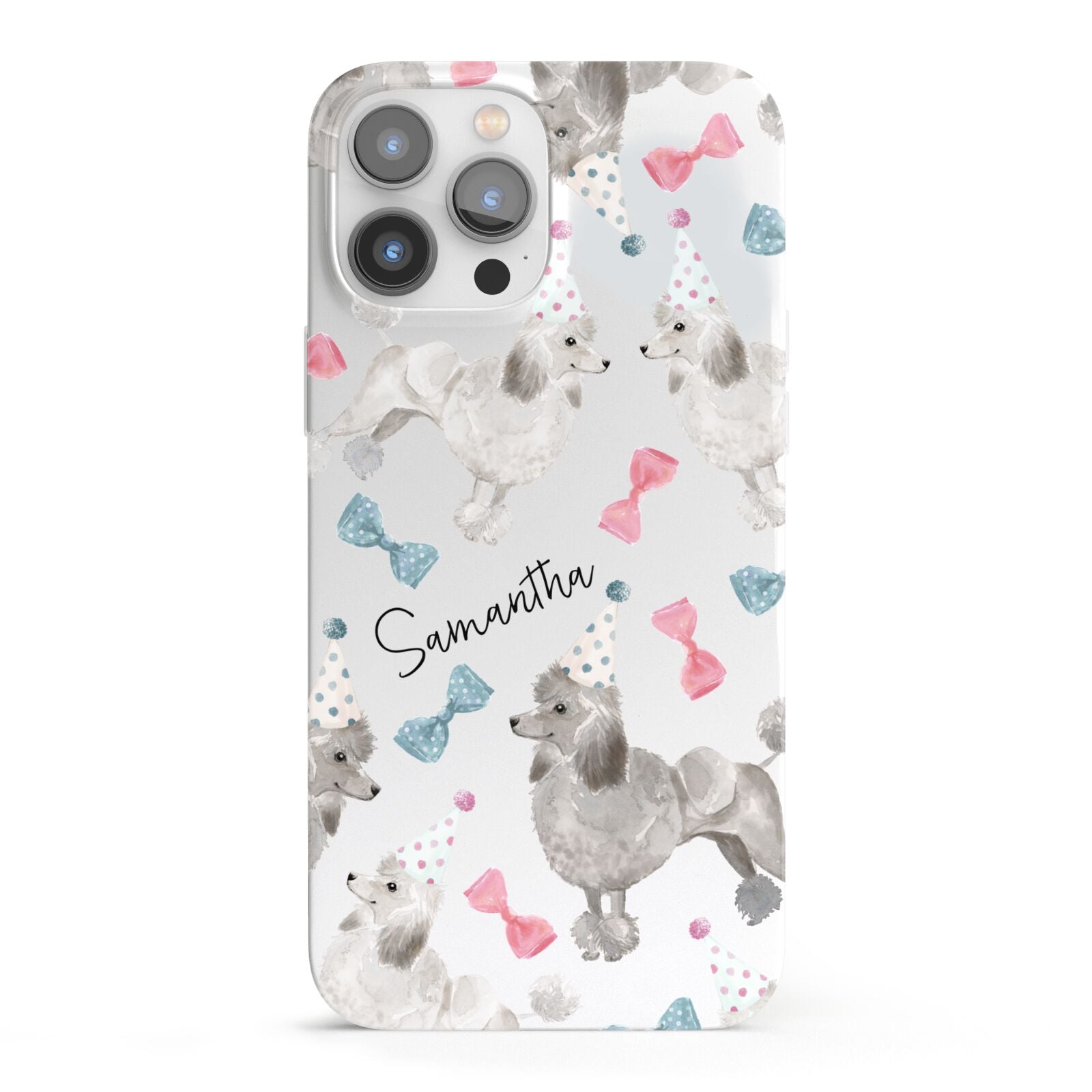 Personalised Poodle Dog iPhone 13 Pro Max Full Wrap 3D Snap Case