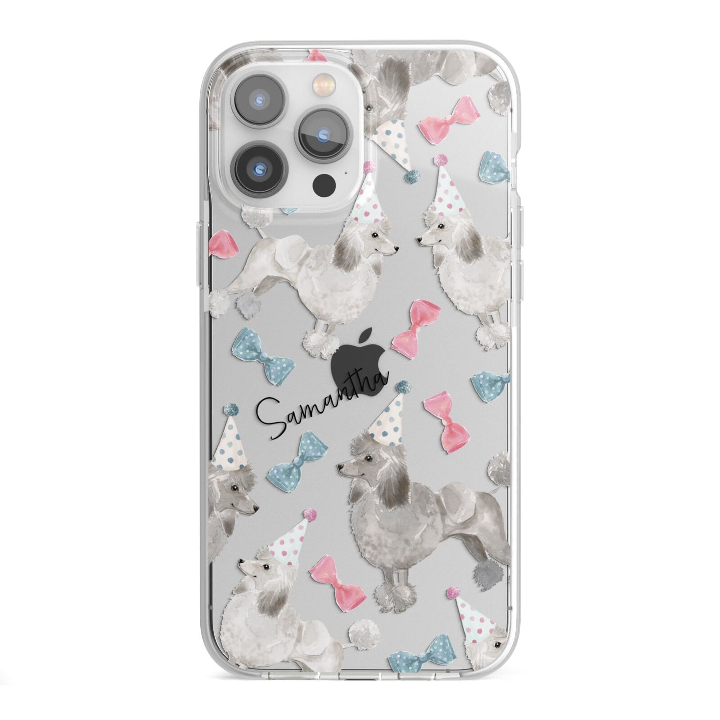 Personalised Poodle Dog iPhone 13 Pro Max TPU Impact Case with White Edges
