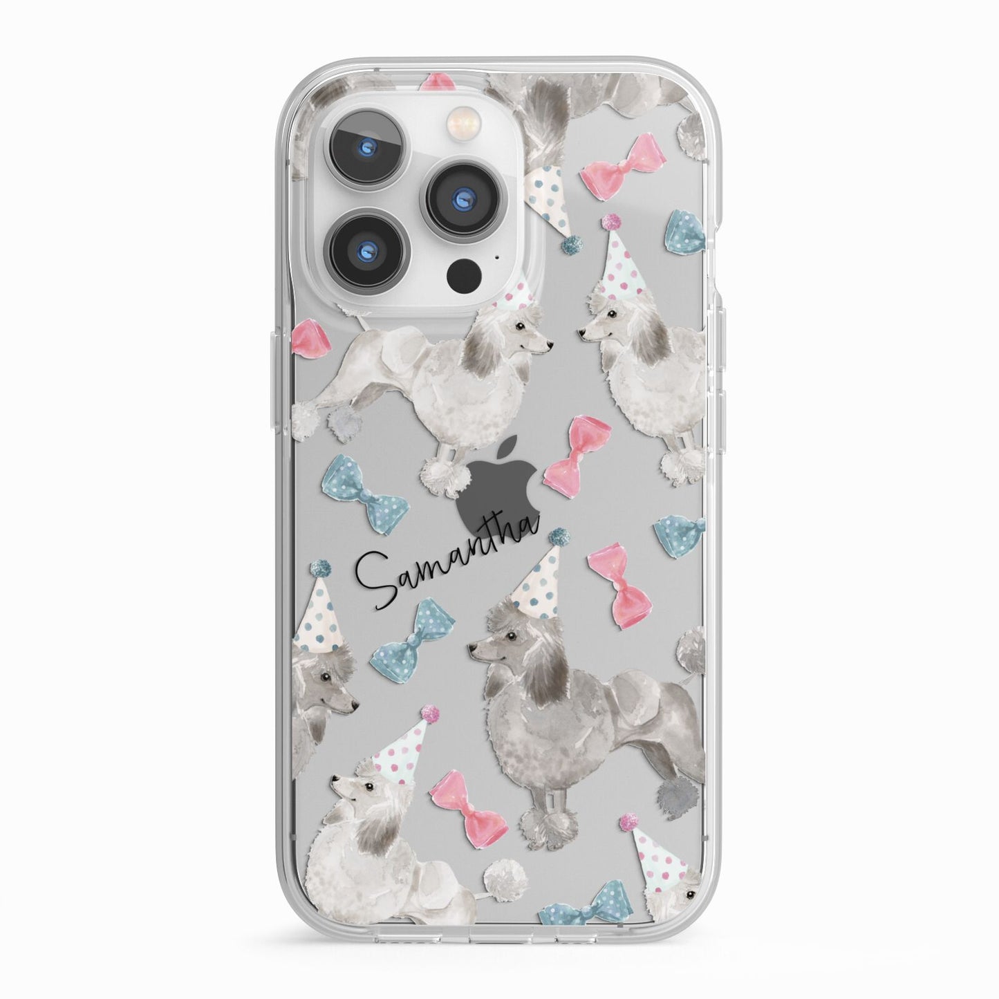 Personalised Poodle Dog iPhone 13 Pro TPU Impact Case with White Edges