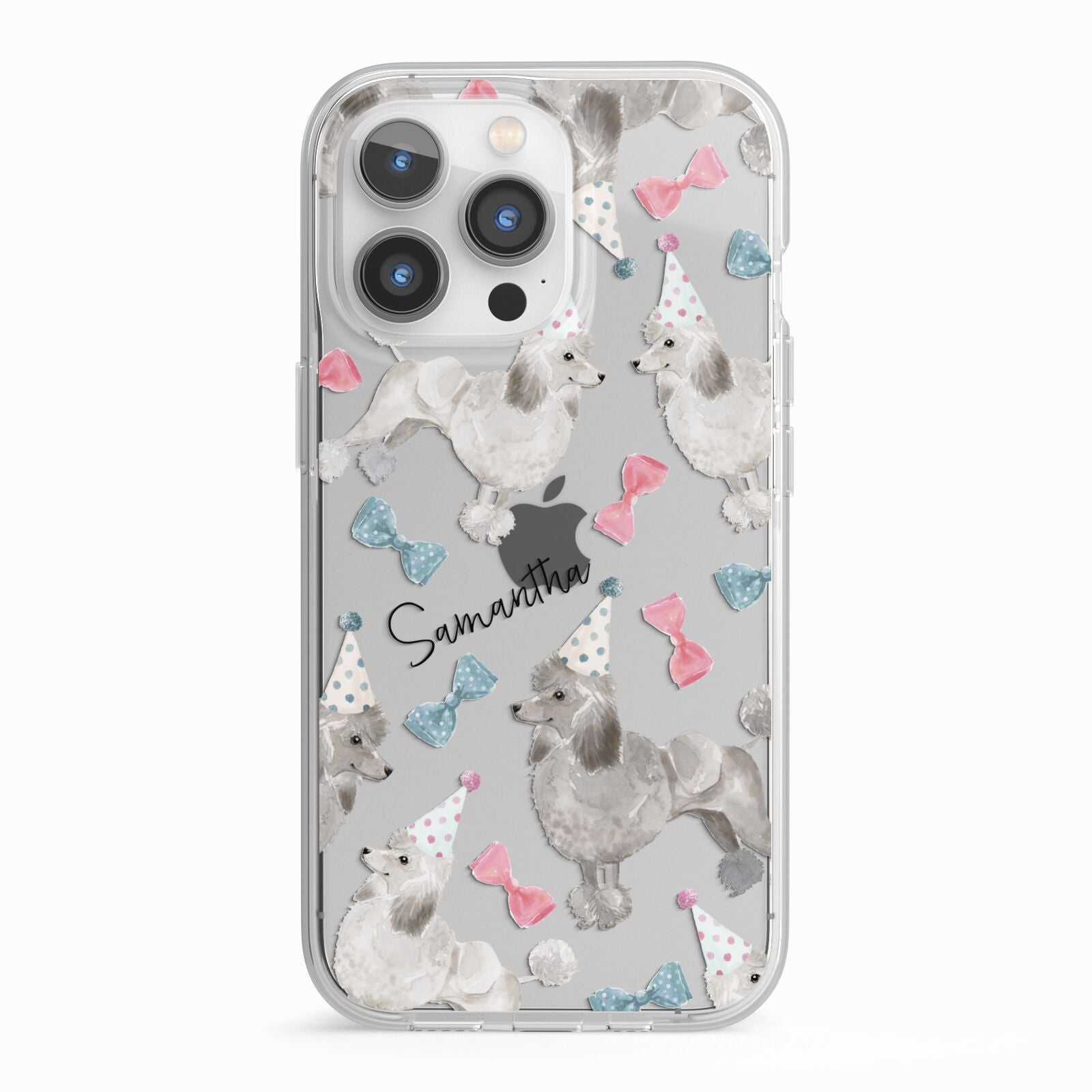 Personalised Poodle Dog iPhone 13 Pro TPU Impact Case with White Edges