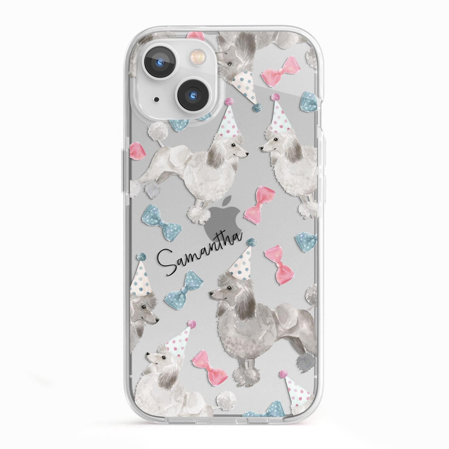 Personalised Poodle Dog iPhone 13 TPU Impact Case with White Edges