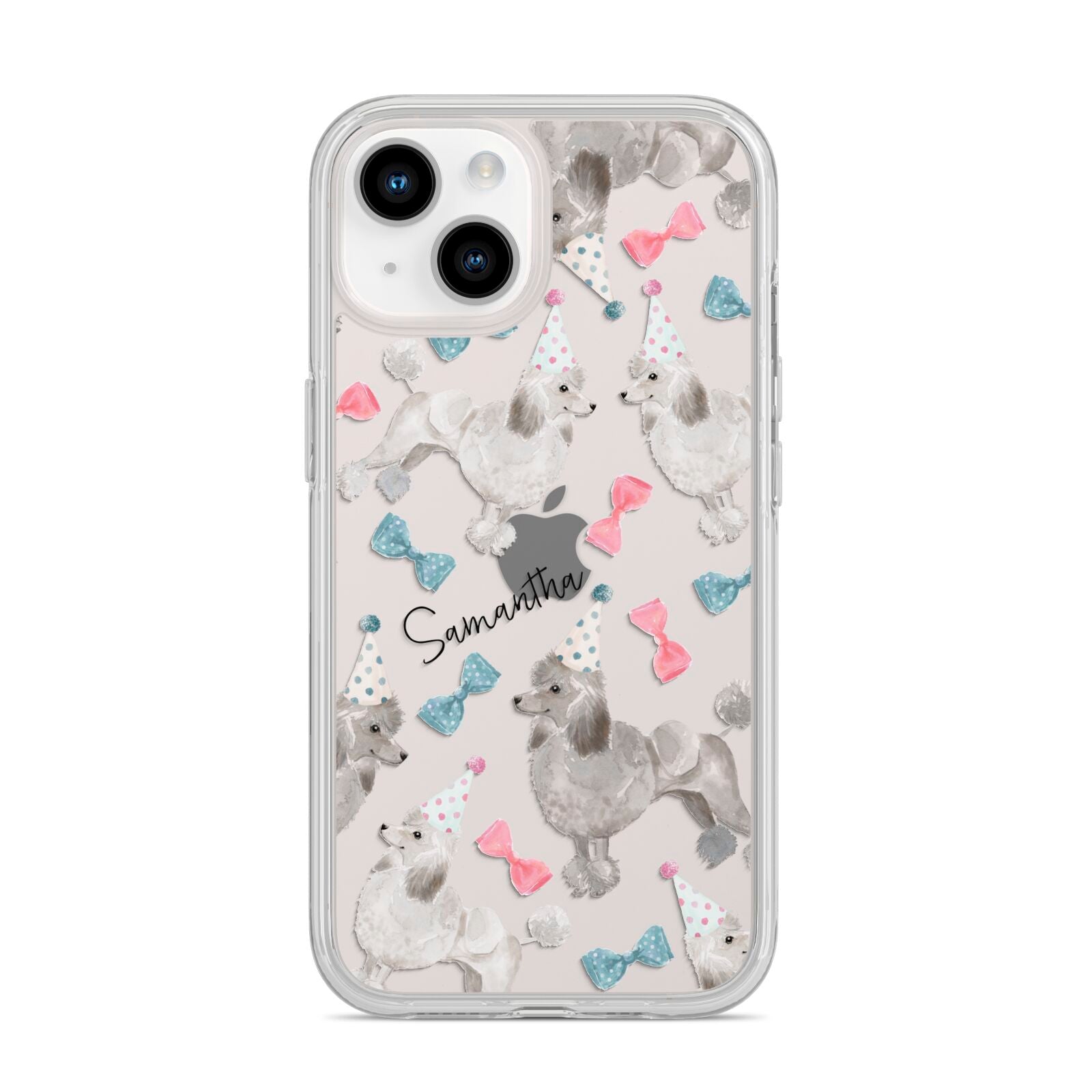 Personalised Poodle Dog iPhone 14 Clear Tough Case Starlight