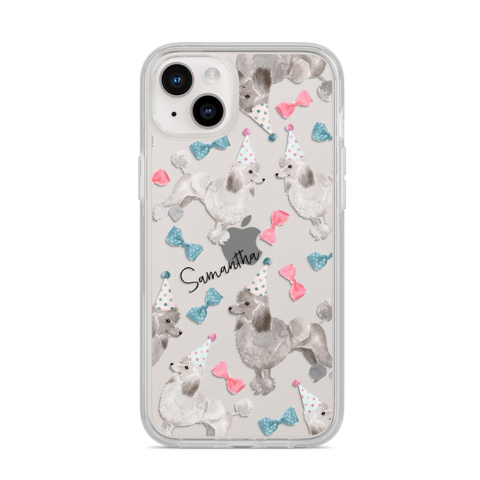 Personalised Poodle Dog iPhone 14 Plus Clear Tough Case Starlight