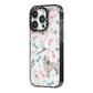 Personalised Poodle Dog iPhone 14 Pro Black Impact Case Side Angle on Silver phone