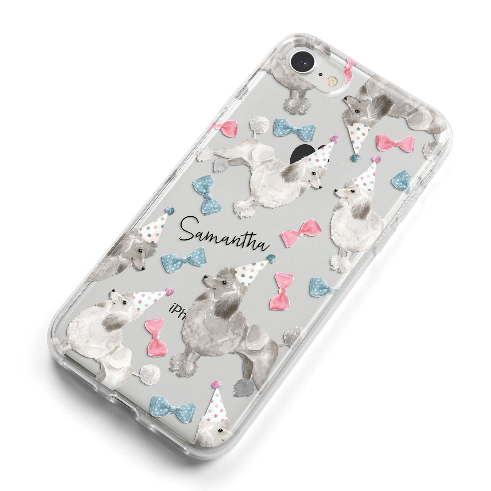 Personalised Poodle Dog iPhone 8 Bumper Case on Silver iPhone Alternative Image