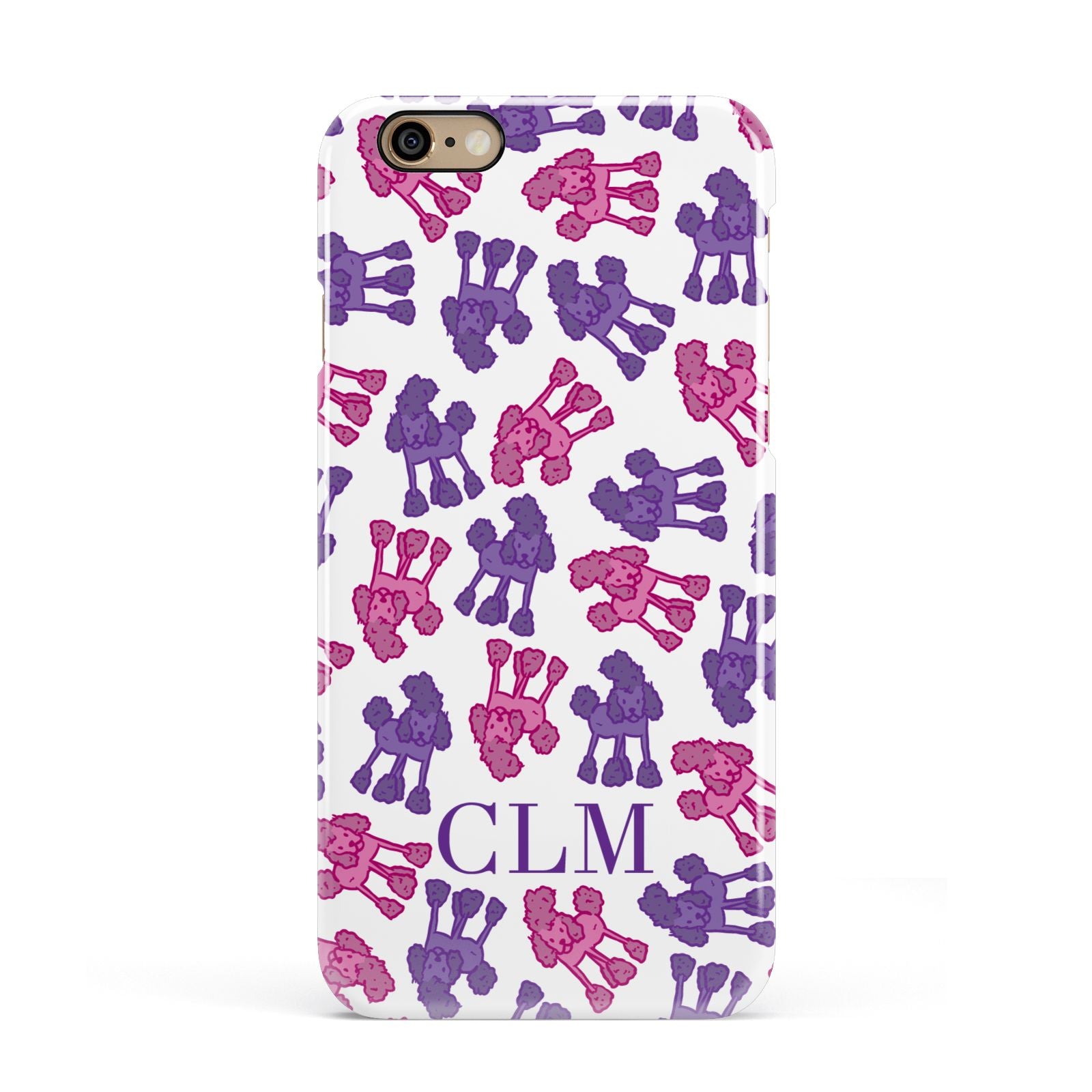 Personalised Poodle Initials Clear Apple iPhone 6 3D Snap Case