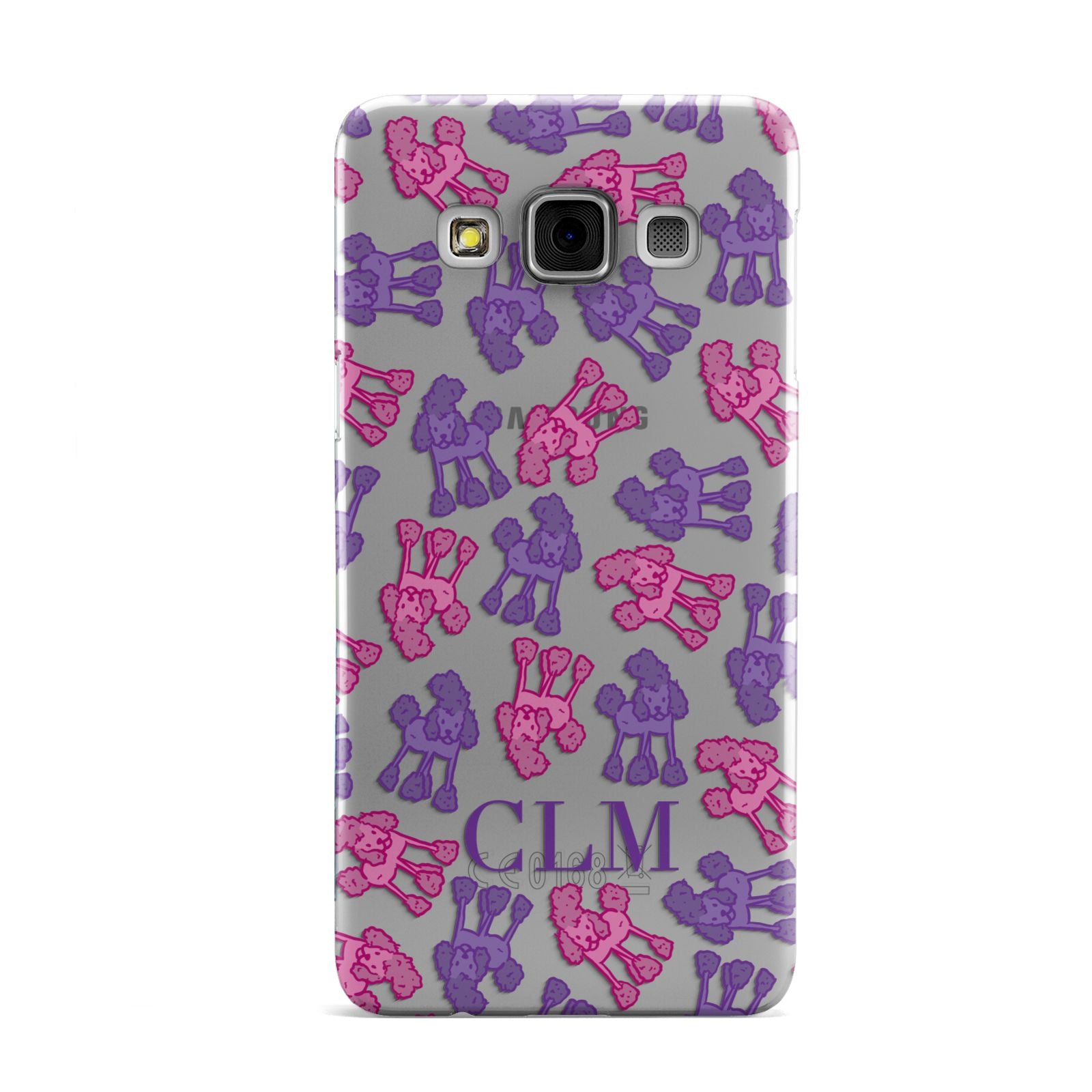 Personalised Poodle Initials Clear Samsung Galaxy A3 Case