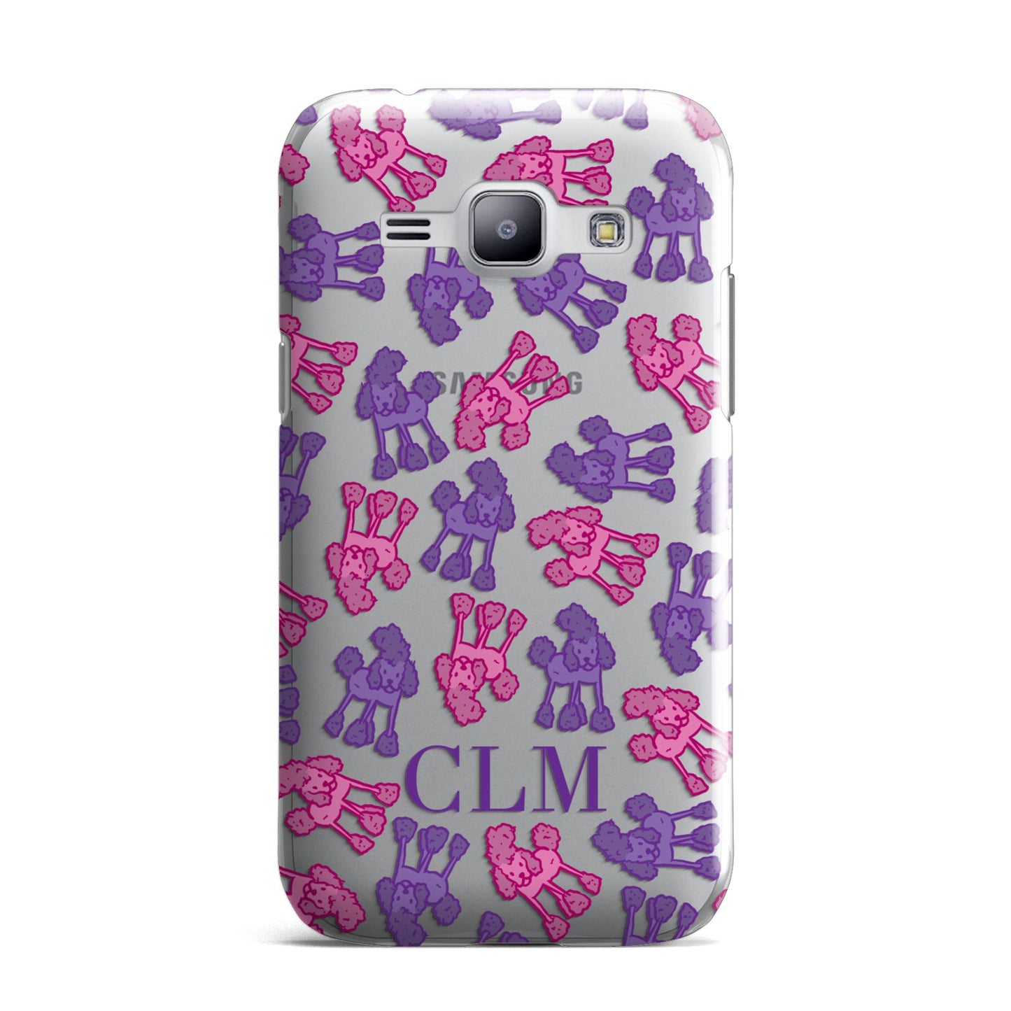 Personalised Poodle Initials Clear Samsung Galaxy J1 2015 Case