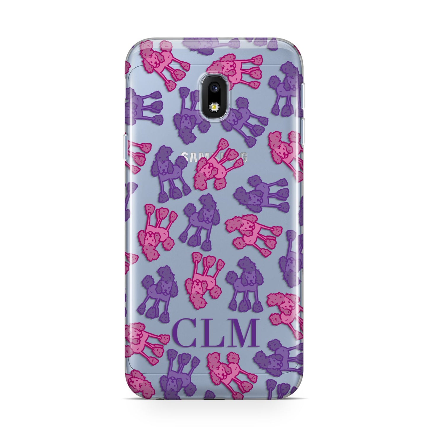 Personalised Poodle Initials Clear Samsung Galaxy J3 2017 Case