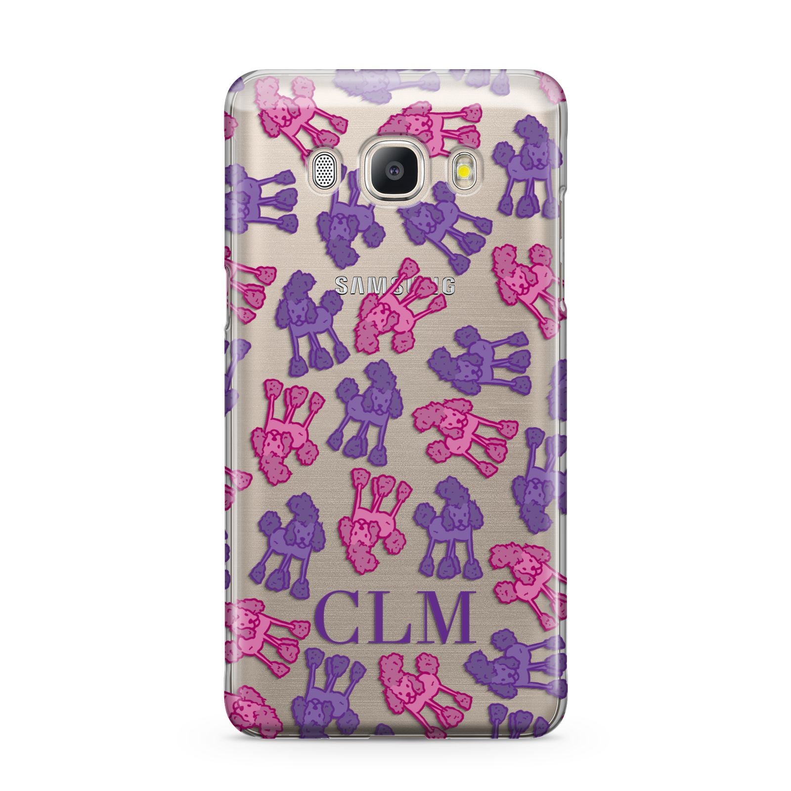 Personalised Poodle Initials Clear Samsung Galaxy J5 2016 Case