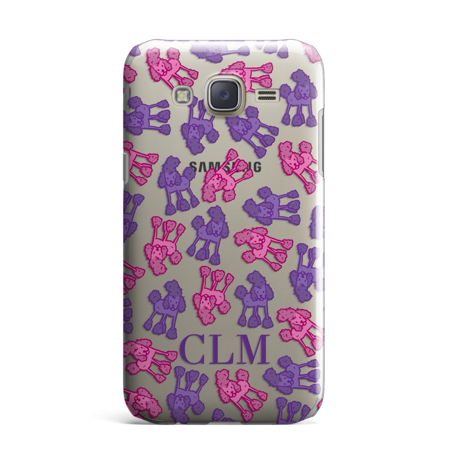 Personalised Poodle Initials Clear Samsung Galaxy J7 Case