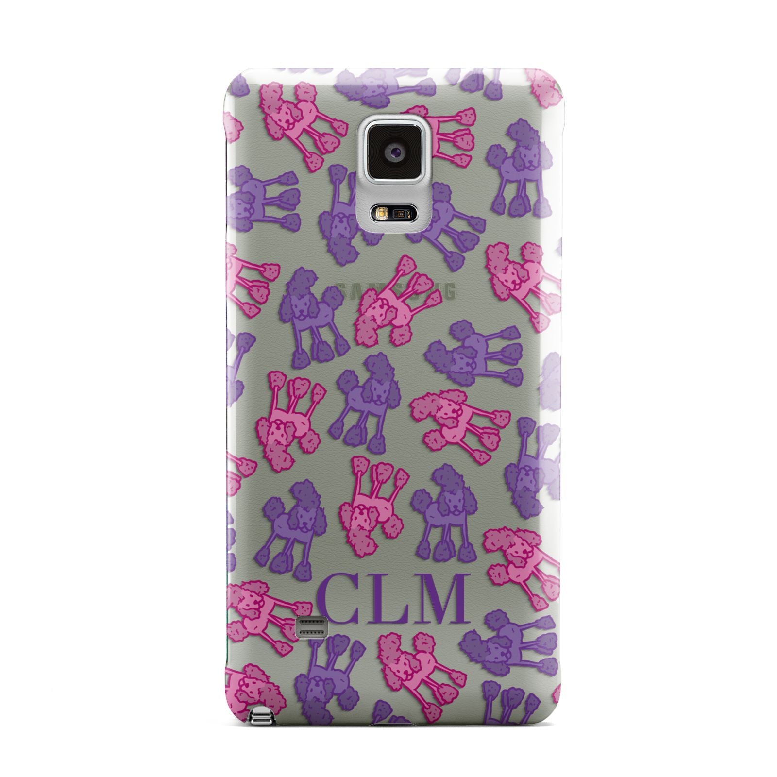 Personalised Poodle Initials Clear Samsung Galaxy Note 4 Case