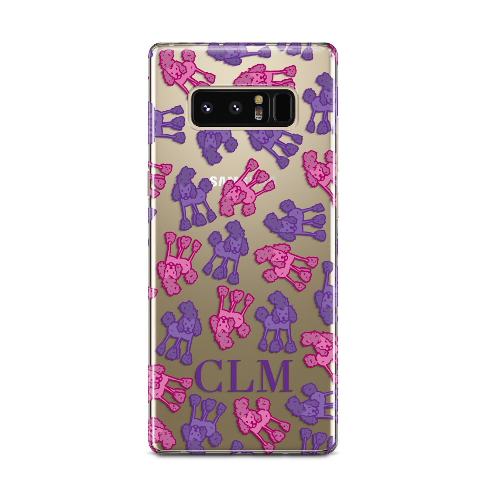 Personalised Poodle Initials Clear Samsung Galaxy Note 8 Case