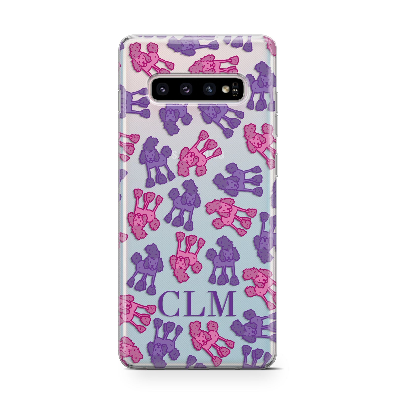 Personalised Poodle Initials Clear Samsung Galaxy S10 Case