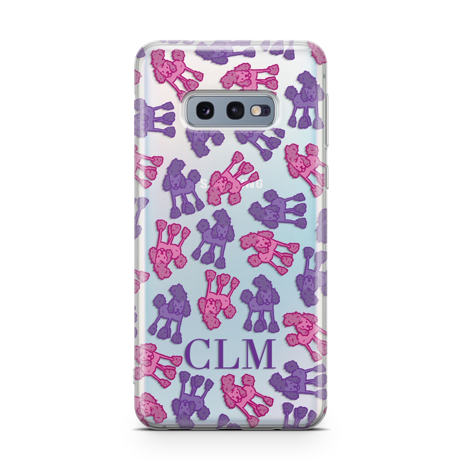 Personalised Poodle Initials Clear Samsung Galaxy S10E Case