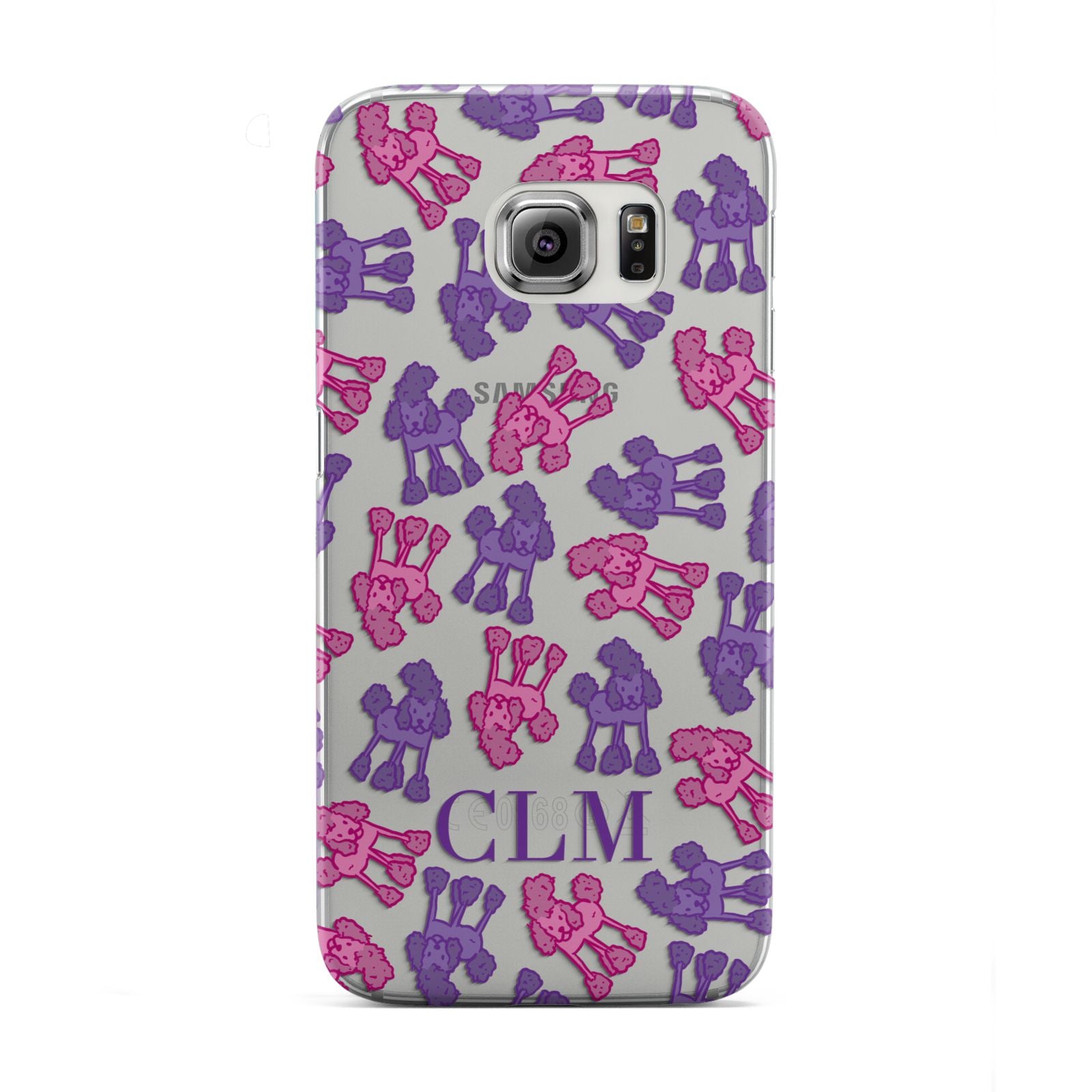 Personalised Poodle Initials Clear Samsung Galaxy S6 Edge Case
