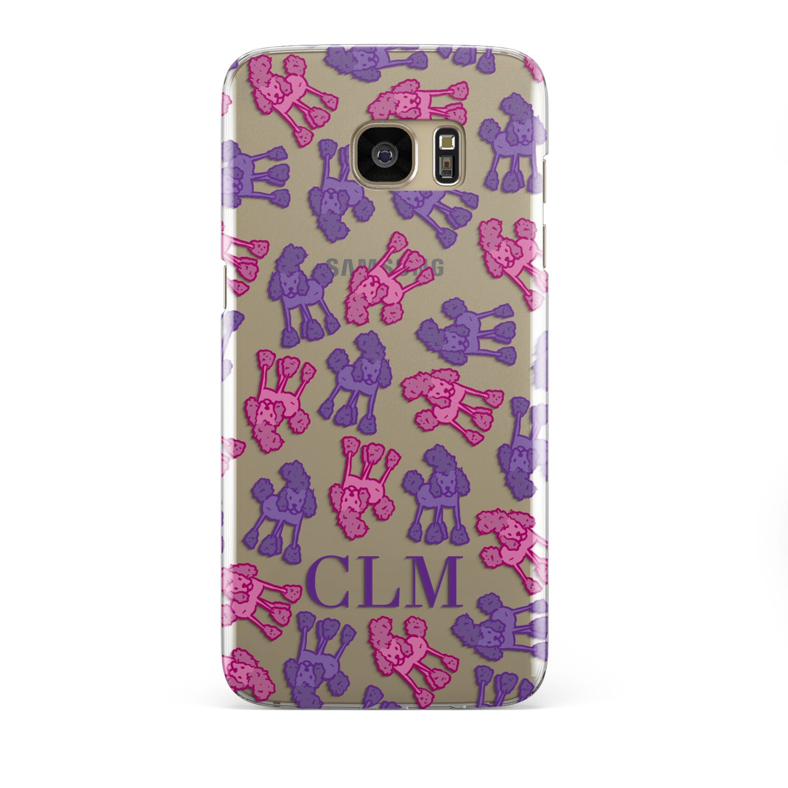 Personalised Poodle Initials Clear Samsung Galaxy S7 Edge Case
