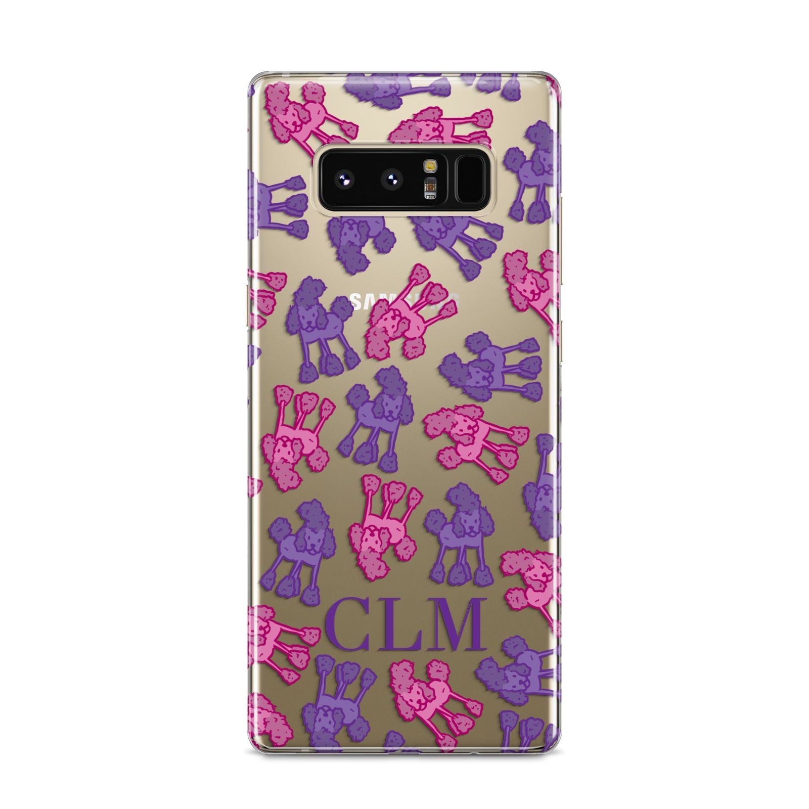 Personalised Poodle Initials Clear Samsung Galaxy S8 Case