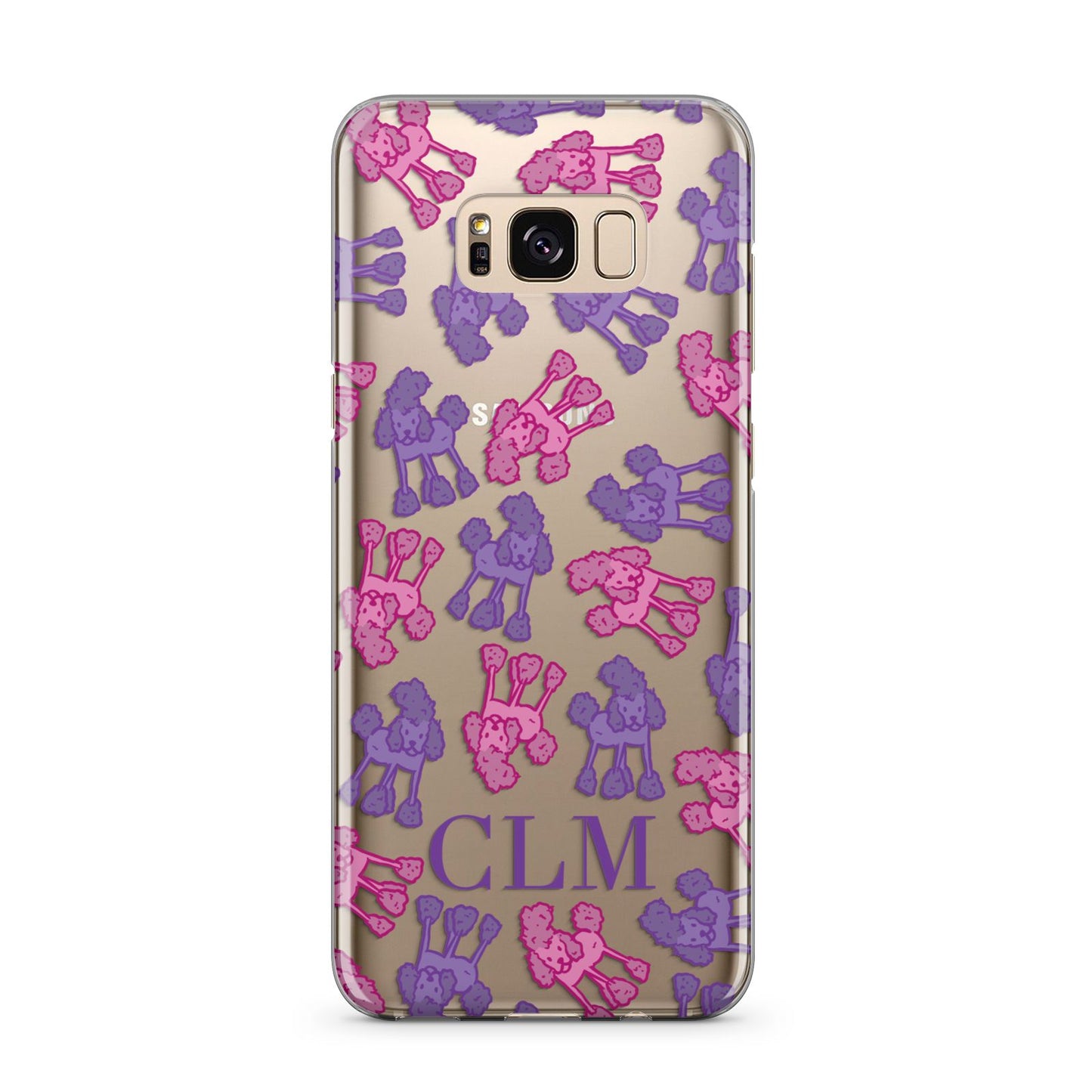 Personalised Poodle Initials Clear Samsung Galaxy S8 Plus Case