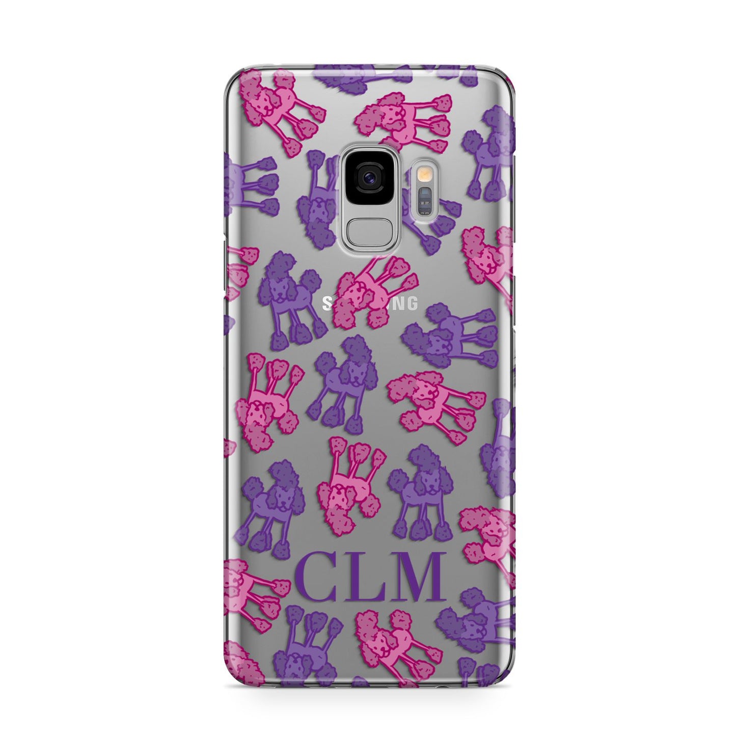 Personalised Poodle Initials Clear Samsung Galaxy S9 Case