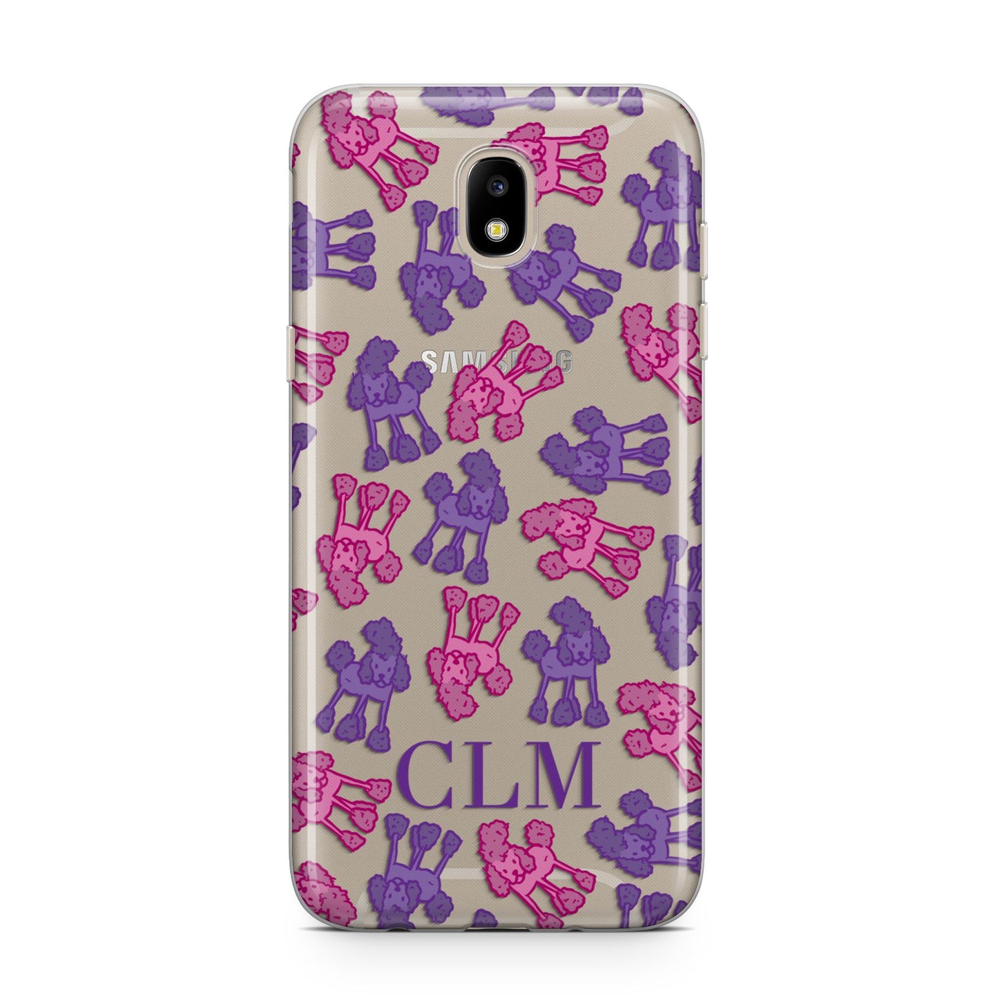 Personalised Poodle Initials Clear Samsung J5 2017 Case