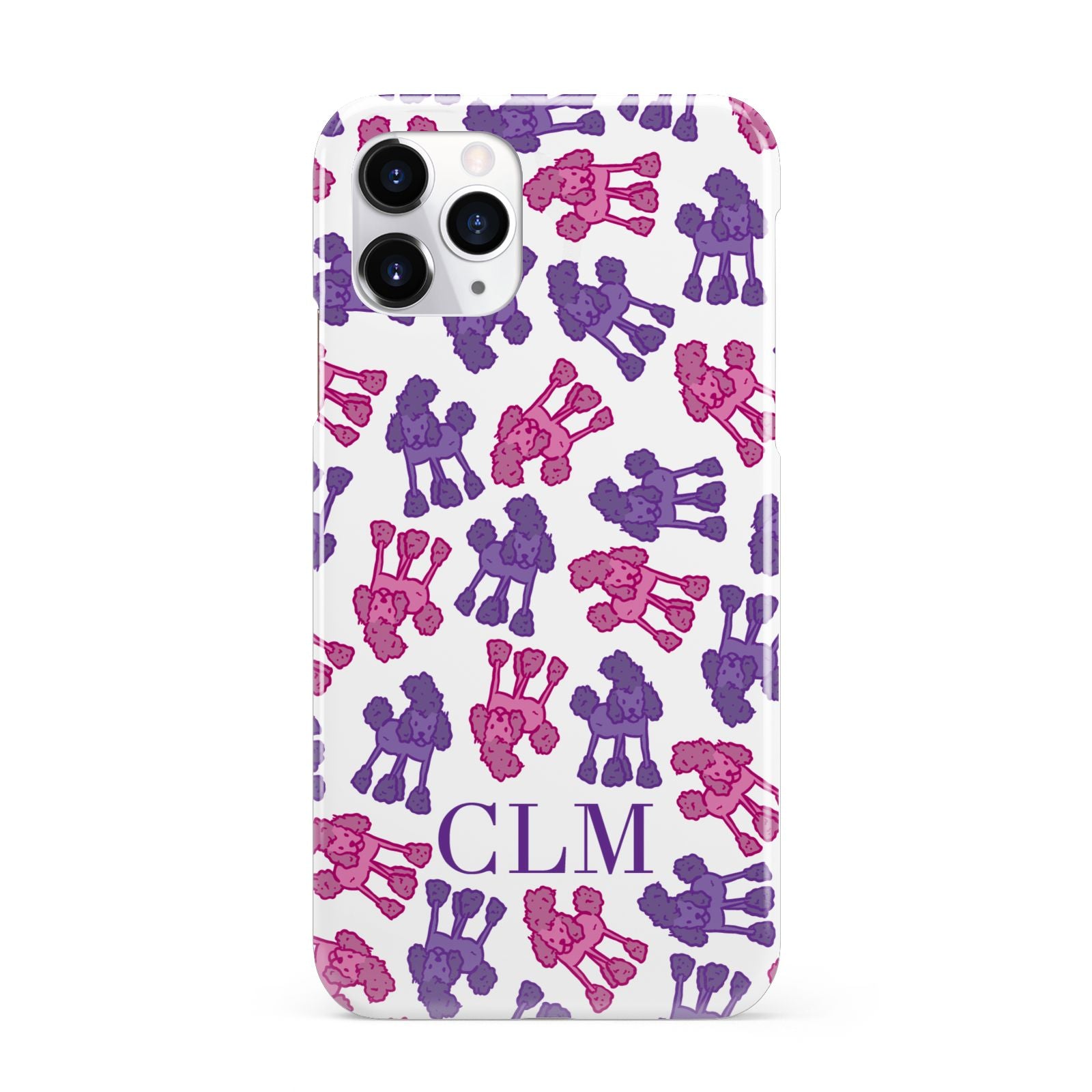 Personalised Poodle Initials Clear iPhone 11 Pro 3D Snap Case