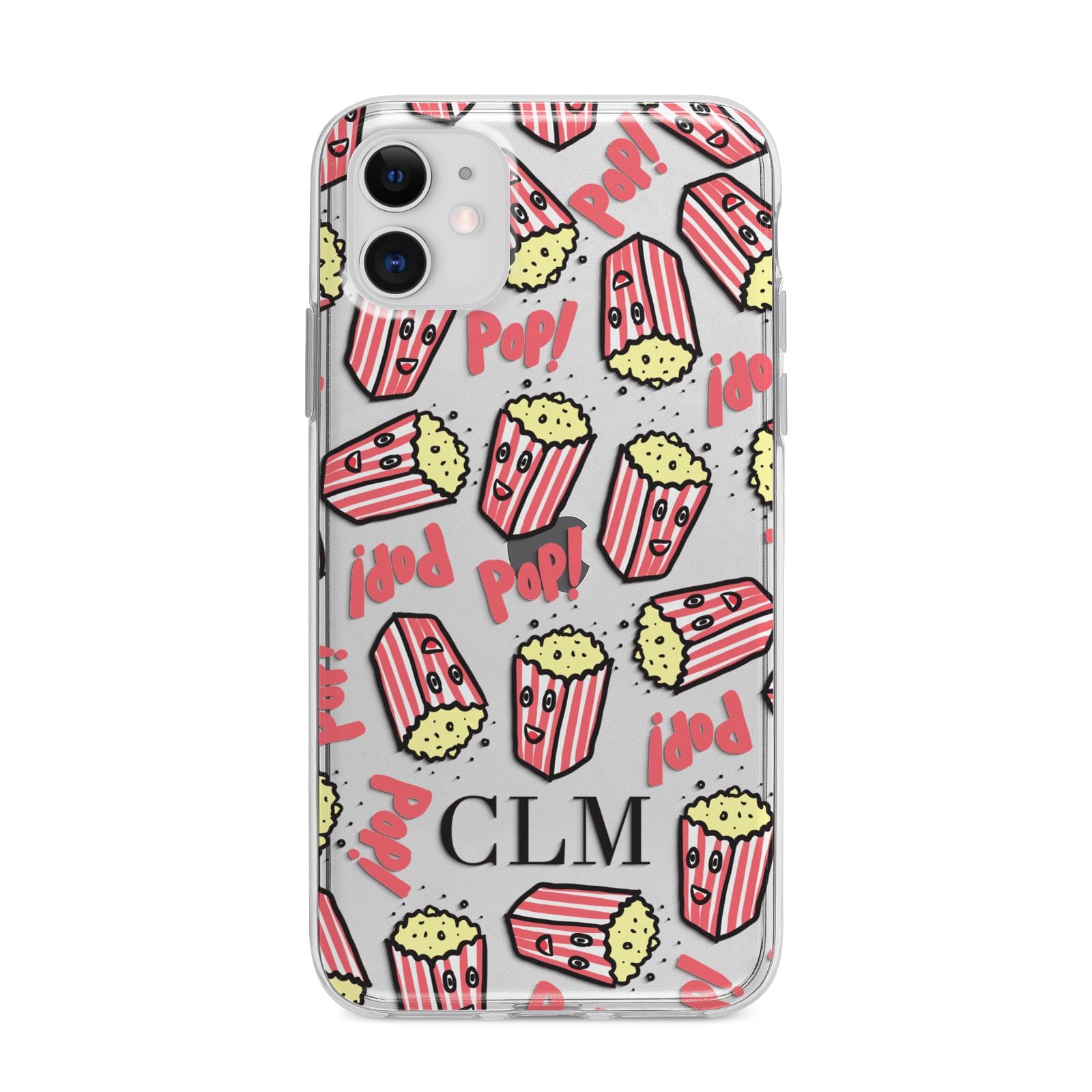 Personalised Popcorn Initials Apple iPhone 11 in White with Bumper Case