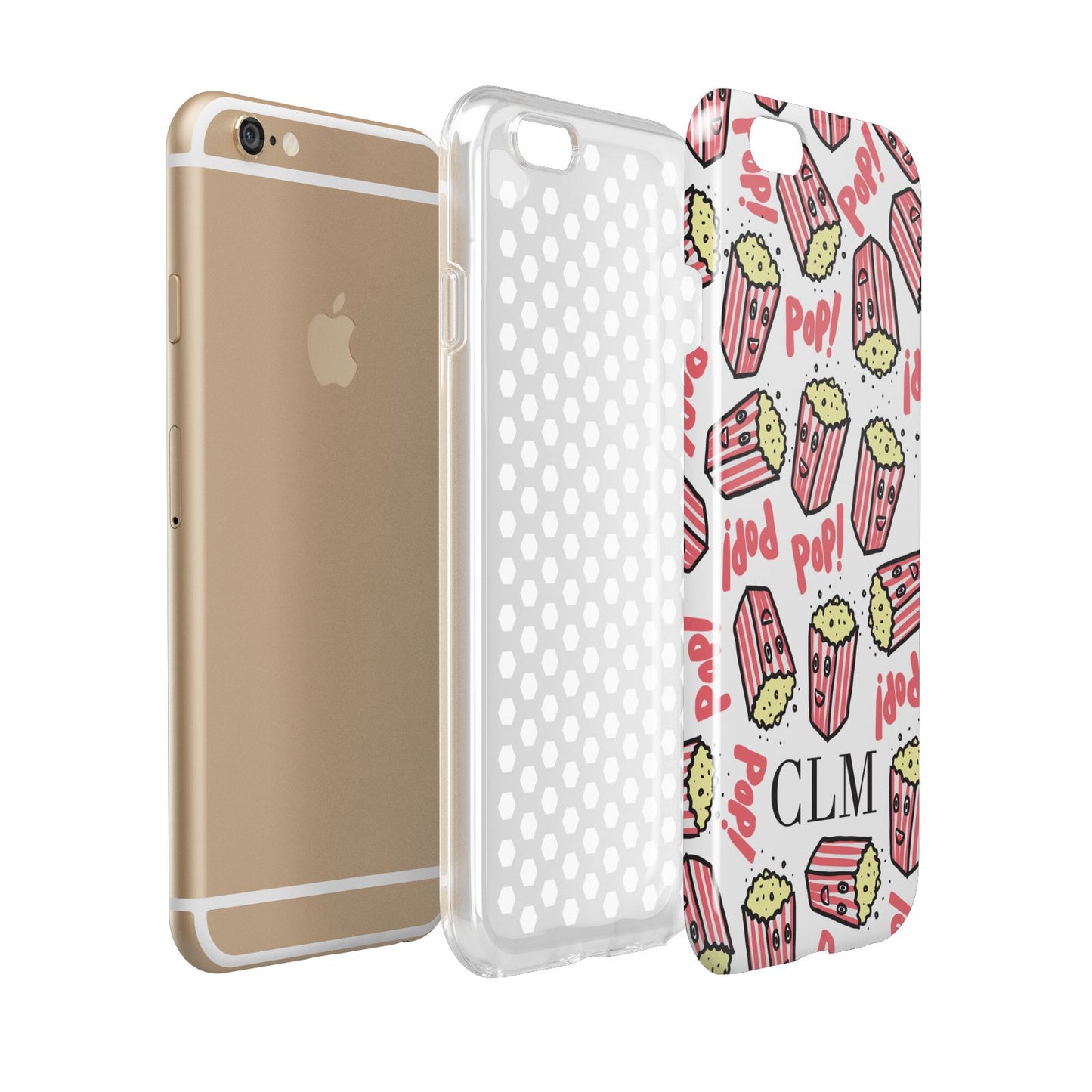 Personalised Popcorn Initials Apple iPhone 6 3D Tough Case Expanded view