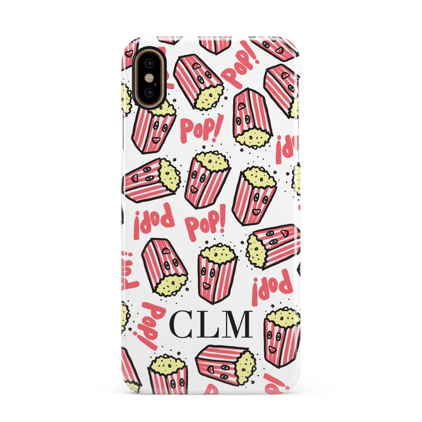 Personalised Popcorn Initials Apple iPhone Xs Max 3D Snap Case