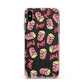 Personalised Popcorn Initials Apple iPhone Xs Max Impact Case Pink Edge on Black Phone