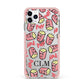 Personalised Popcorn Initials iPhone 11 Pro Max Impact Pink Edge Case