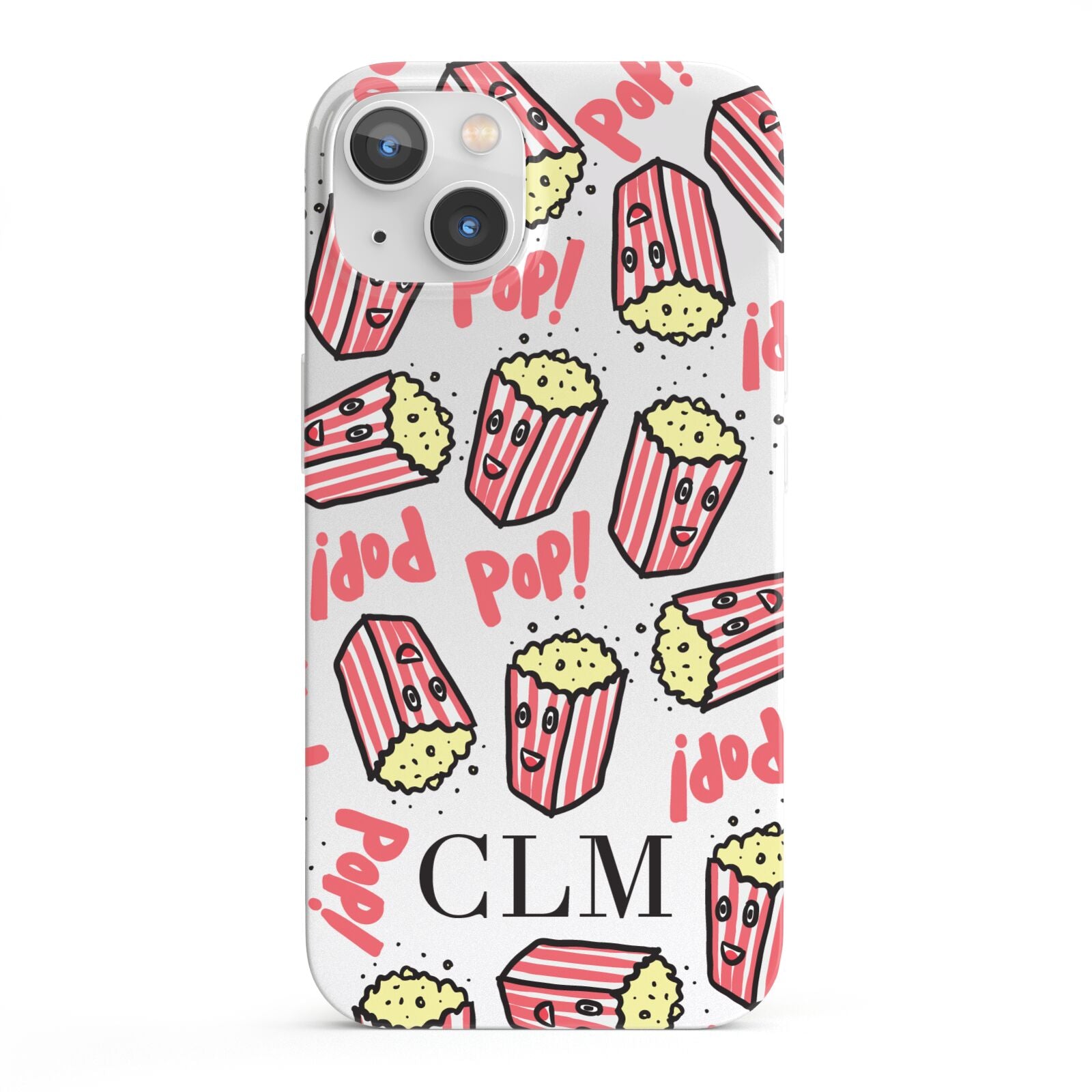 Personalised Popcorn Initials iPhone 13 Full Wrap 3D Snap Case