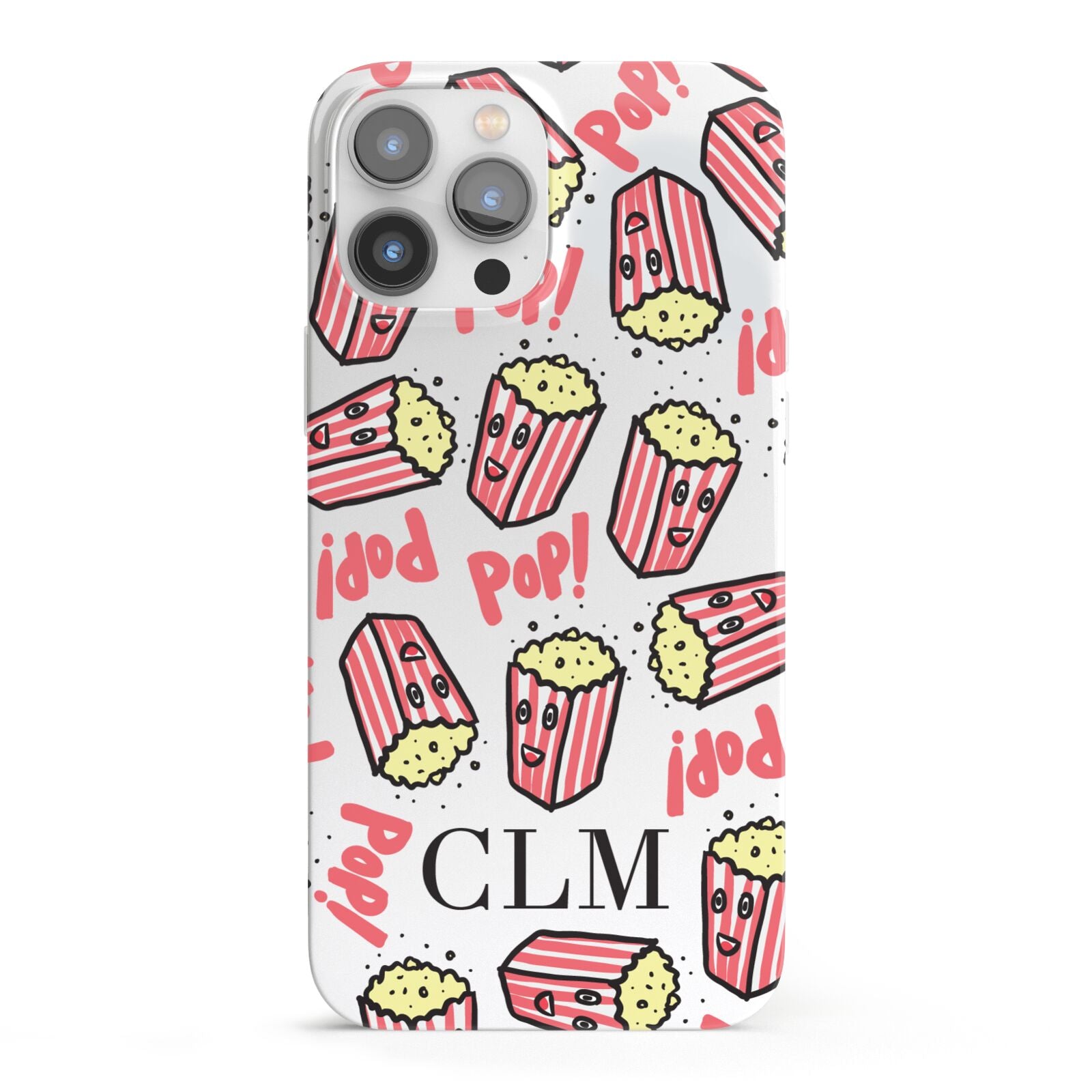 Personalised Popcorn Initials iPhone 13 Pro Max Full Wrap 3D Snap Case