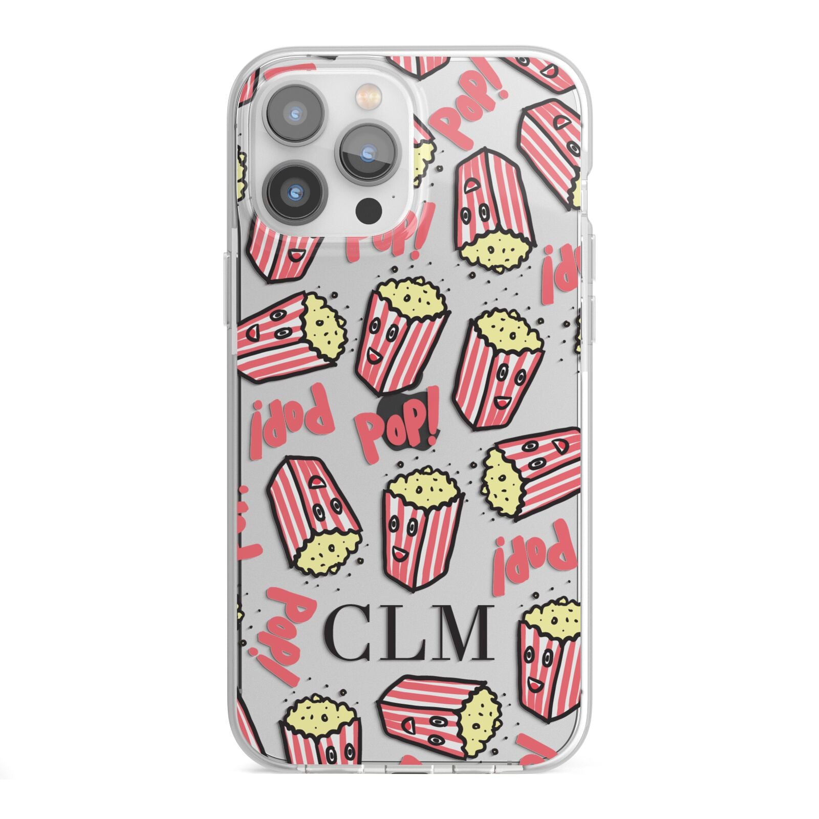 Personalised Popcorn Initials iPhone 13 Pro Max TPU Impact Case with White Edges