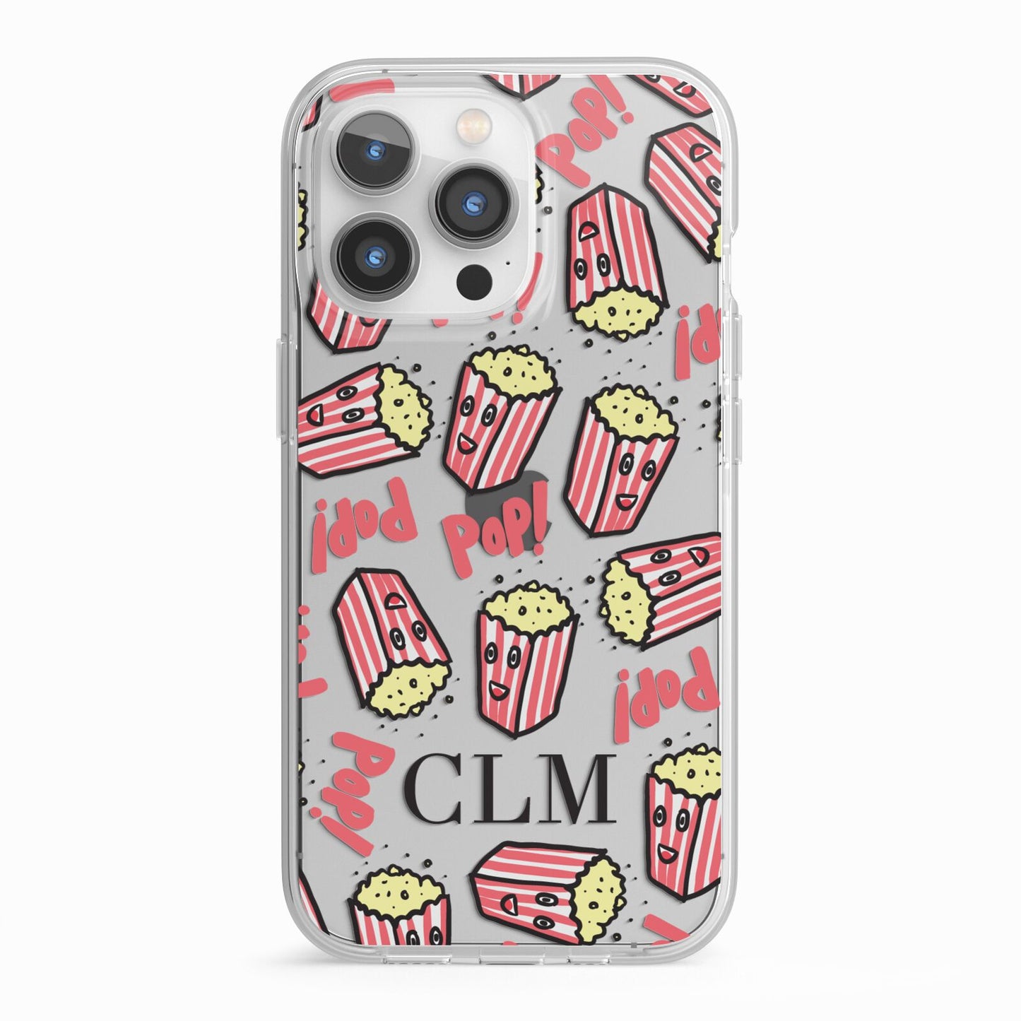 Personalised Popcorn Initials iPhone 13 Pro TPU Impact Case with White Edges