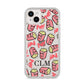 Personalised Popcorn Initials iPhone 14 Plus Clear Tough Case Starlight